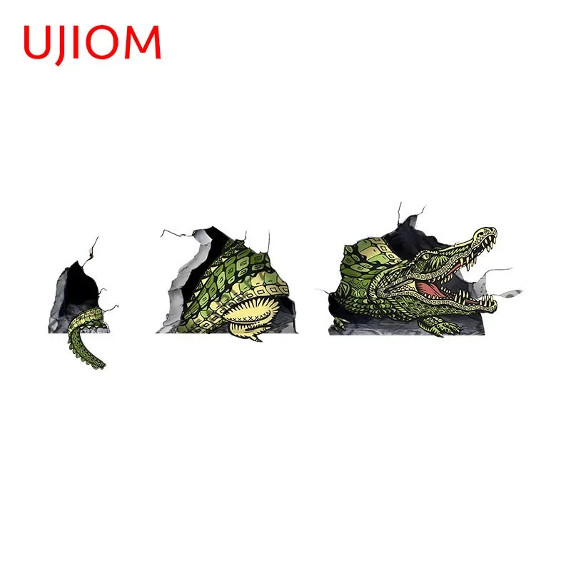 UJIOM 13cm X 4.6cm Tear Crocodile Wall Stickers Waterproof Personality Kids Room Wardrobe Decal Chambre Mural Decorations