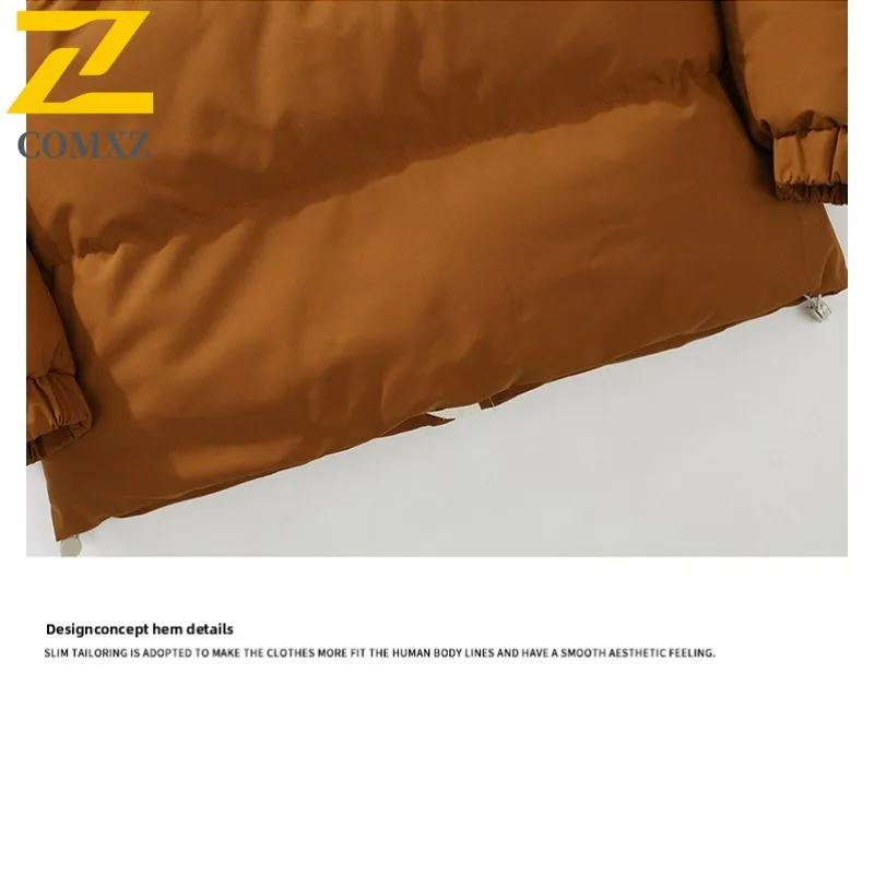 ​Men Thermal Cotton Jacke Winter Fashion Windproof Waterproof Solid Color American Style Casual Parka Multi-Pocket Outdoor Coat​