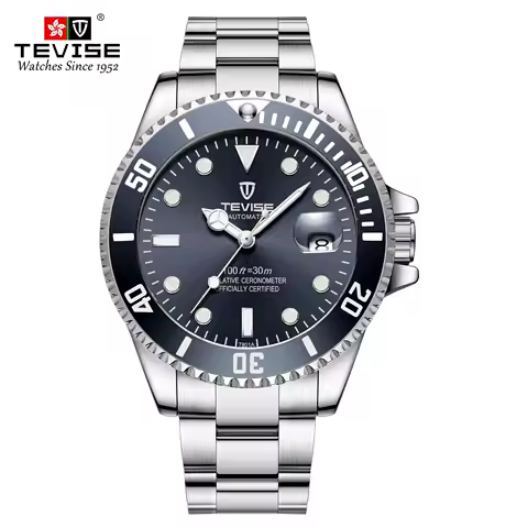 Men's Automatic Fashion Business Stainless Steel Waterproof Night Light Watch, Mineral Glass, Waterproof Antioxidant