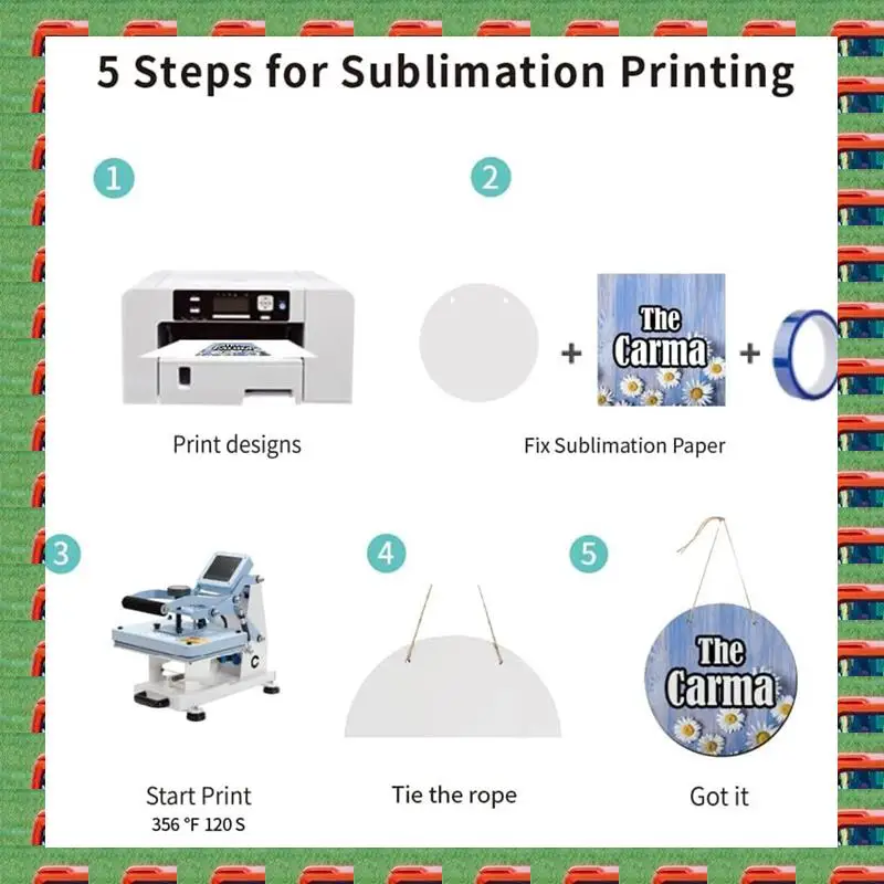 

ABMO 6 Pcs 12In Round Sublimation Door Hanger Blanks White Hardboard MDF Blanks Wall Hanging For Heat Press Machine Printing