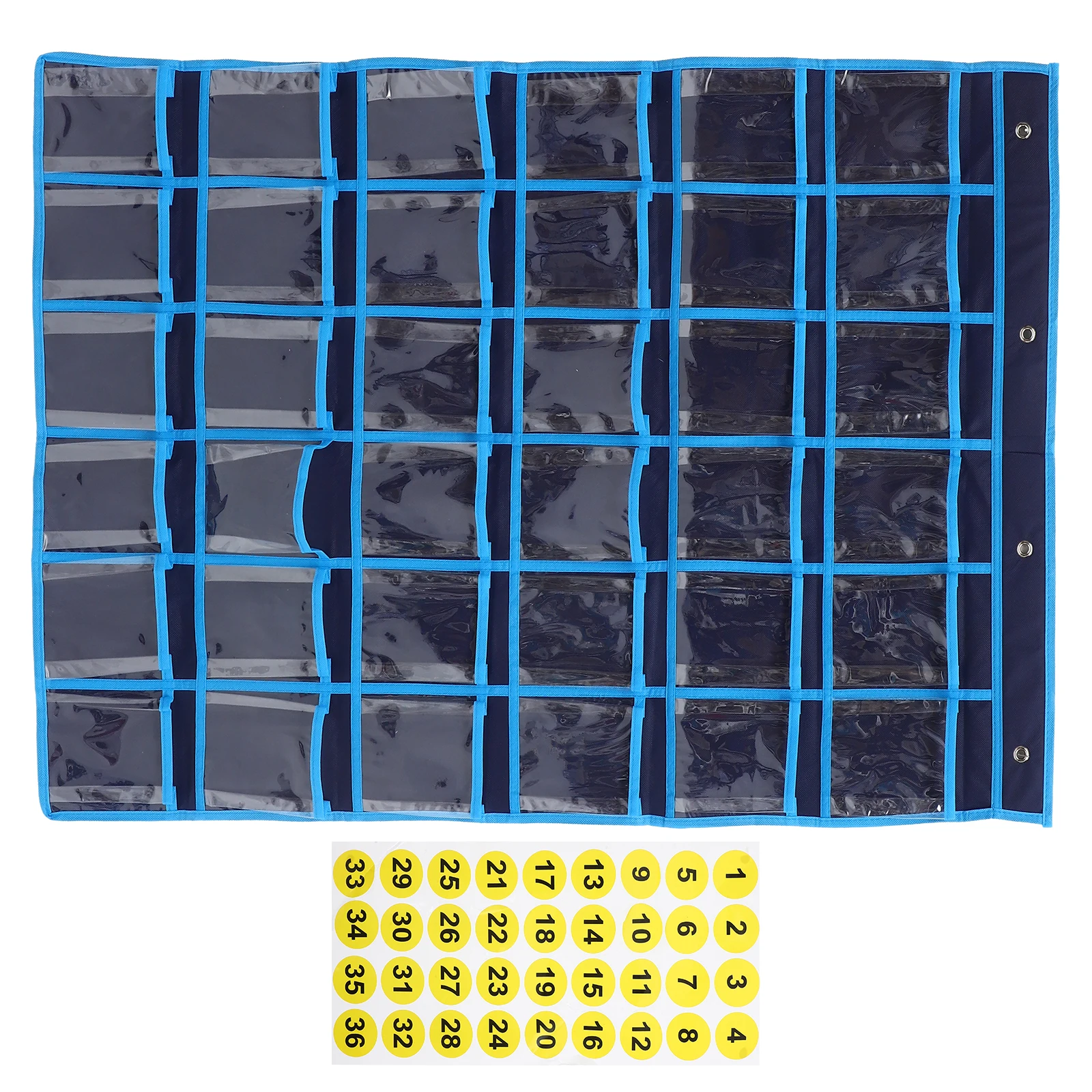 

Mobile Phone Storage Bag 36 Compartments White PVC Classroom Office Door Hanging Pouch Calculator Pocket Chart Library Organizer