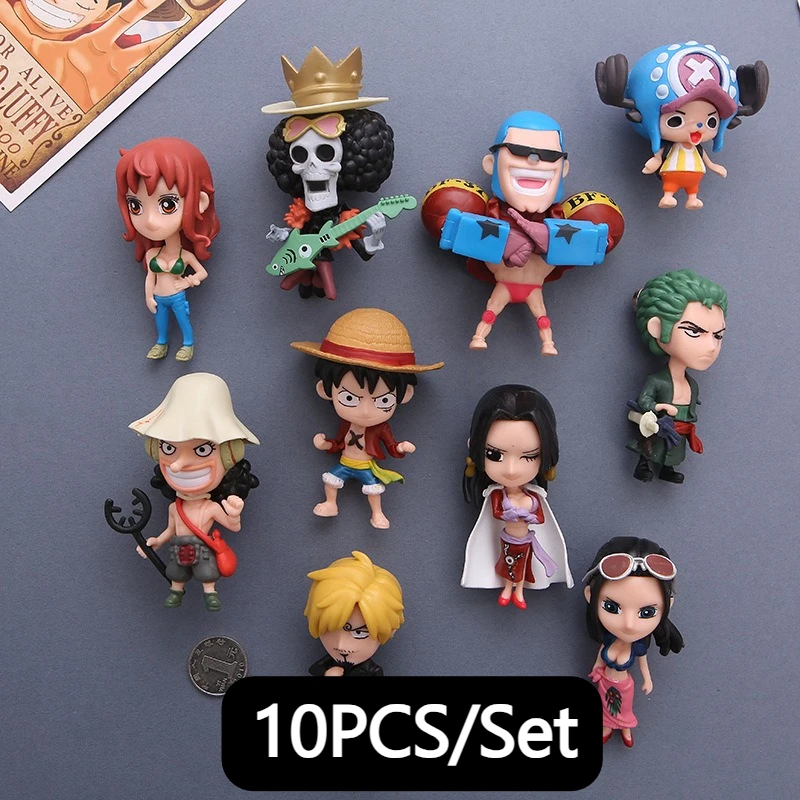 

10PCS/Set Anime One Piece Luffy Nami 3D Magnetic Suction Refrigerator Decoration Magnetic Sticker Creative Home Gifts