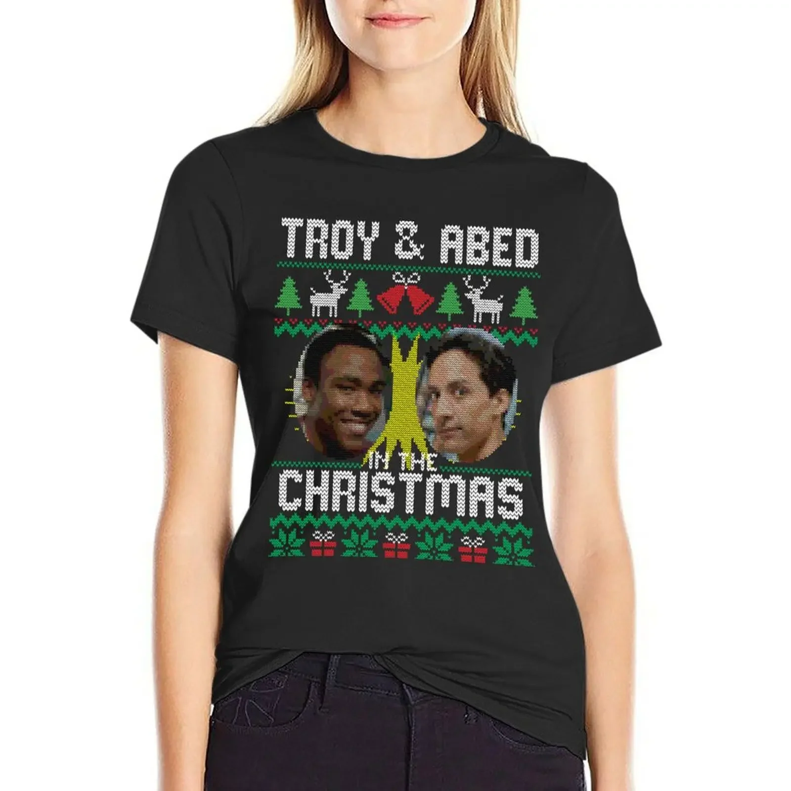 

Troy and Abed in Christmas T-Shirt blanks customizeds tops summer clothes cotton t shirts Women