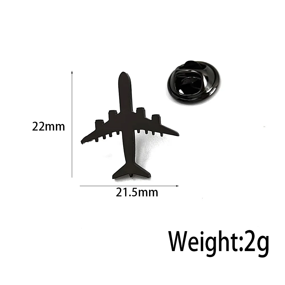 Fashion Stainless Steel Brooches Women Men Airplane Brooch  Aircraft Lapel Pin Suit Collar Clothing Accessories