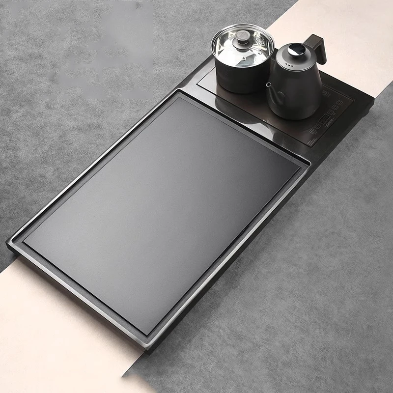 ^Hospitality Luxury Tea Tray Table Office Stone Long Rectangle Black Living Room Tea Tray Tableware Bandejas Home Decorationgs