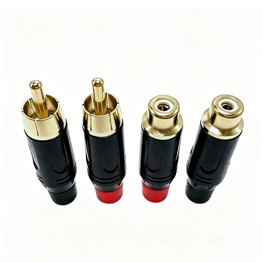 1Pcs RCA Male/Female Audio Video Plug Socket Connector Gold Plated Head RCA Lotus Jack Speaker AV Metal Plug Soldering DIY