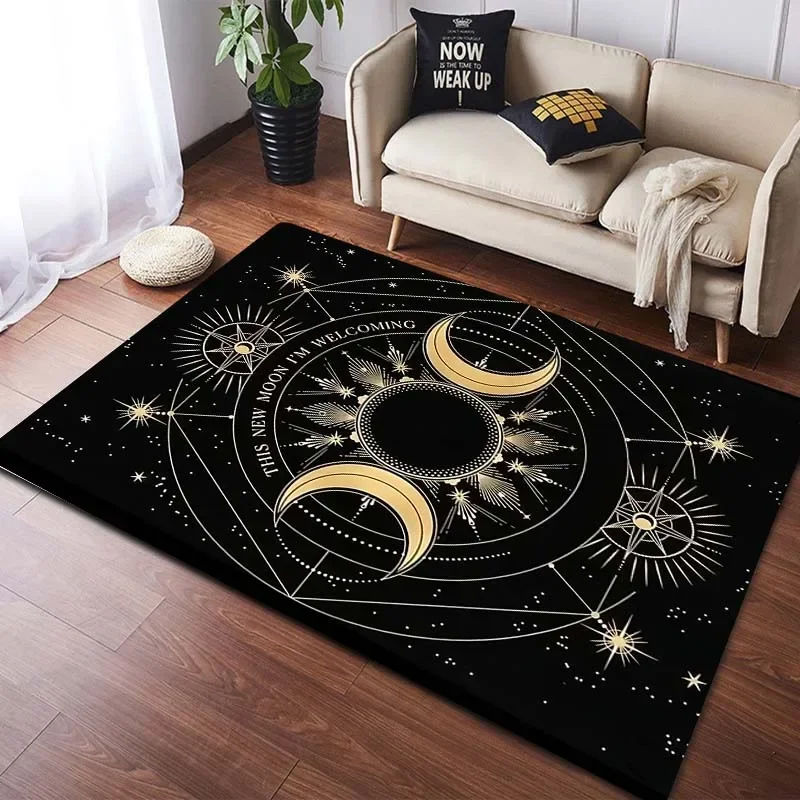 Tapis d'horreur gothique Oiza Tarot Sorcellerie pour enfants, tapis de salon, chambre à coucher, canapé, décoration de porte, zone, polymères de sol non ald