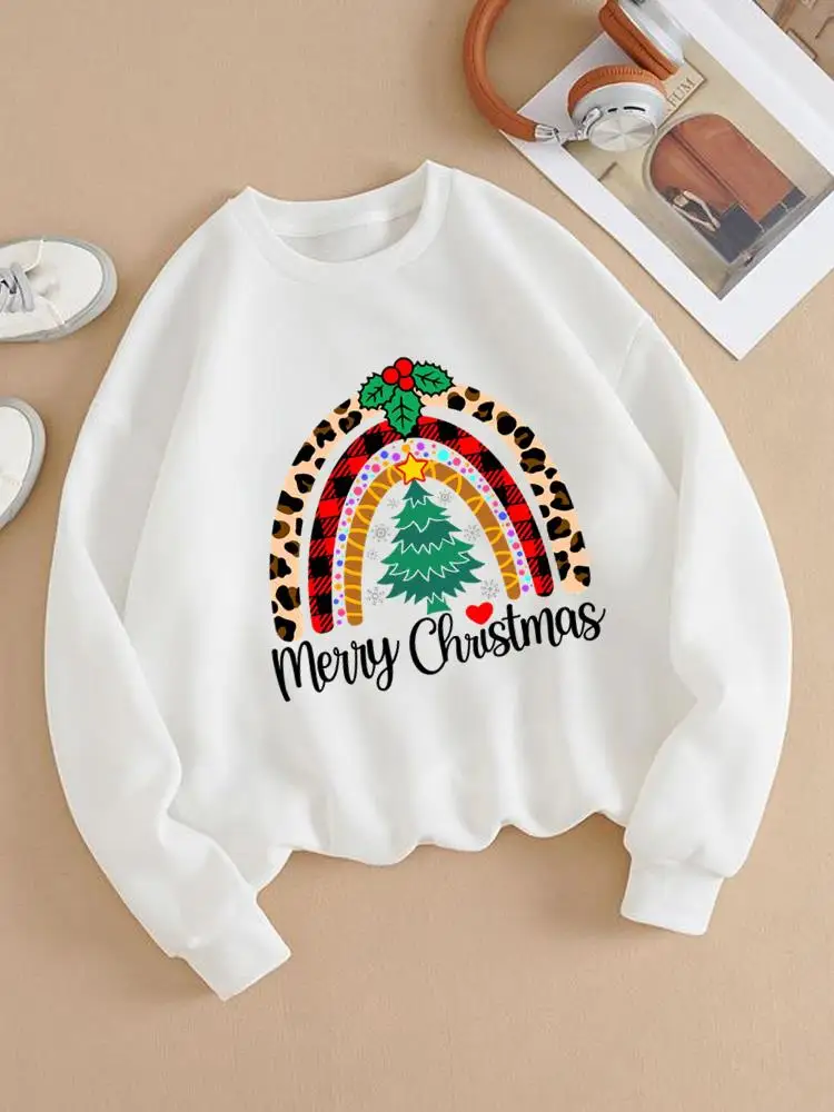 

Tree Lovely Trend Cute 90s Sweatshirts Fashion New Year Christmas Pullovers Holiday Graphic Casual Print Female Women Clothing