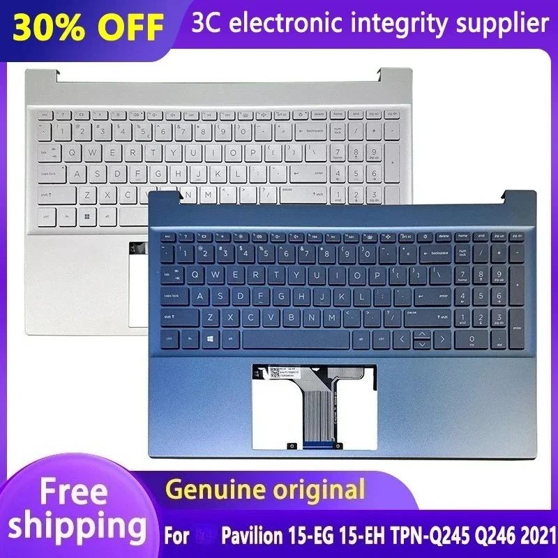 

Original US Keyboard For Pavilion 15-EG 15-EH TPN-Q245 Q246 2021 Laptop Palmrest Upper Top Case Backlit Keyboard M08920-001