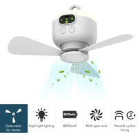 Portable Wireless Ceiling Fan Light Rechargeable Camping Fan with Remote Control Tent Fan for Outdoor Camping Dorm