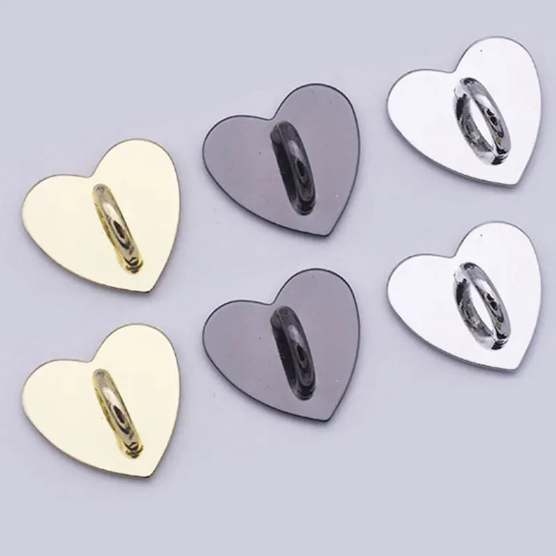 5PCS Kawaii Adhesive Metal Heart Phone Charm Holder Mobile Phone Stg Finger Ring Stand Hook Buckle Charm Clasp Accessory String