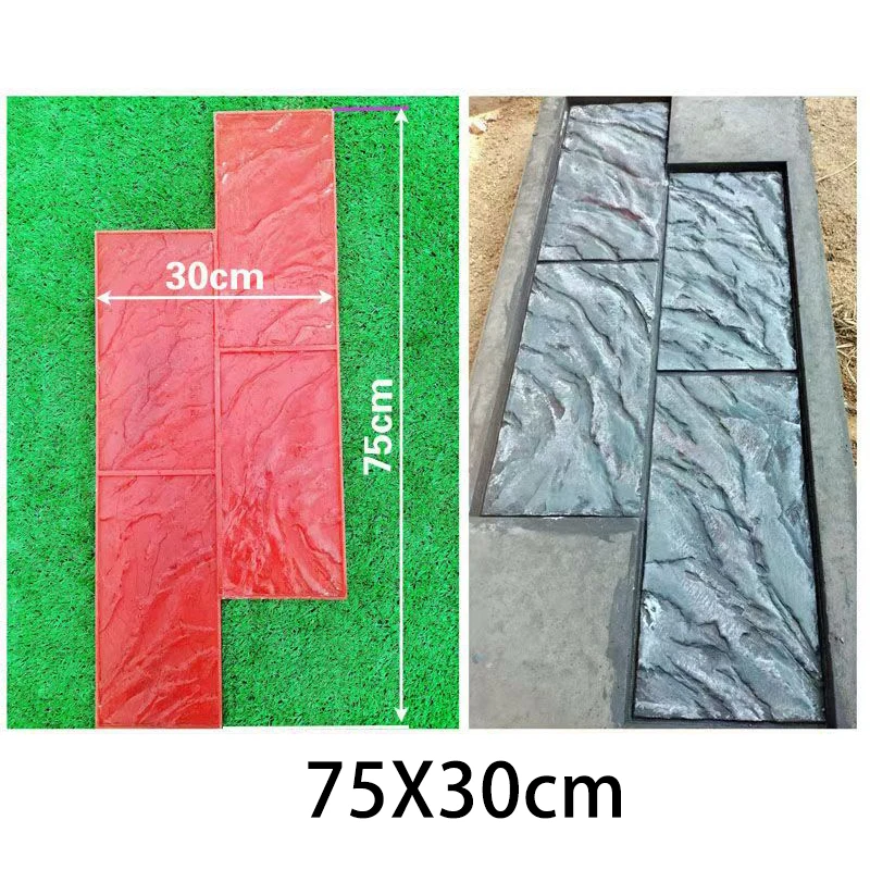 75cm 30cm Cultural Stone Wall Embossed Floor Mold Cement Antique Green Brick Art Wall Paving Construction