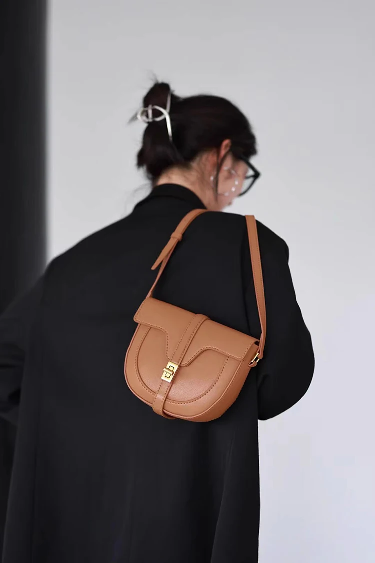 DIY Vintage Small Women Saddle Shoulder Bags Leather Crossbody Bag Female Handbags and Purse Women\'s Travel Messenger Bag