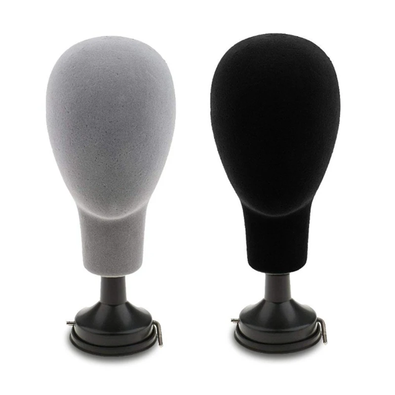 A85Q-Mannequin Head Model Wigs Cap Glasses Display Stand Holder Flocking Foam Head Male Female Mannequin Head