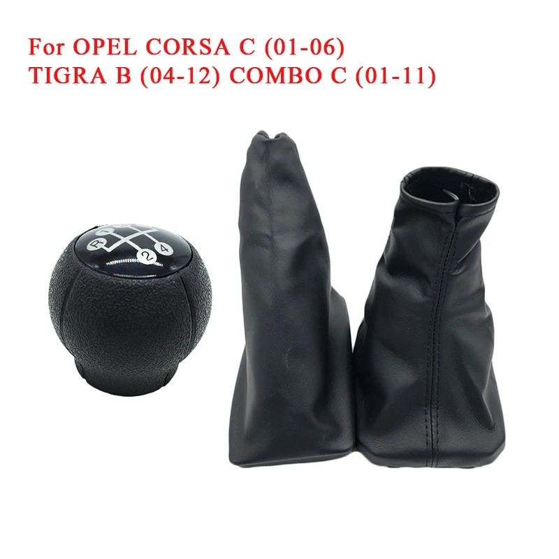 

For OPEL CORSA C (01-06) TIGRA B (04-12) COMBO C (01-11) Leather Gear Shift Knob Handbrake Shifter Handle Gaiter Boot Cover