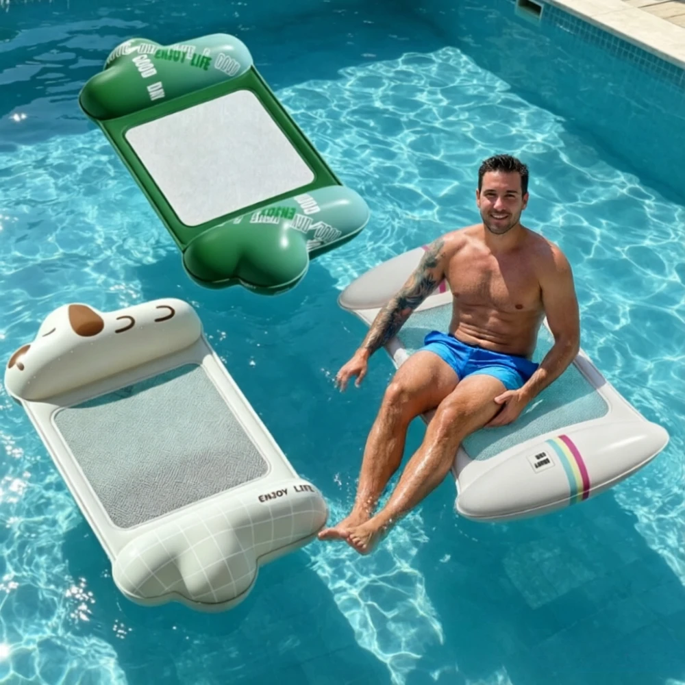 

1PC Inflatable Pool Float Lounger with Mesh Seat, Portable Water Hammock Raft, Adult Swimming Float Bed for Beach Pool