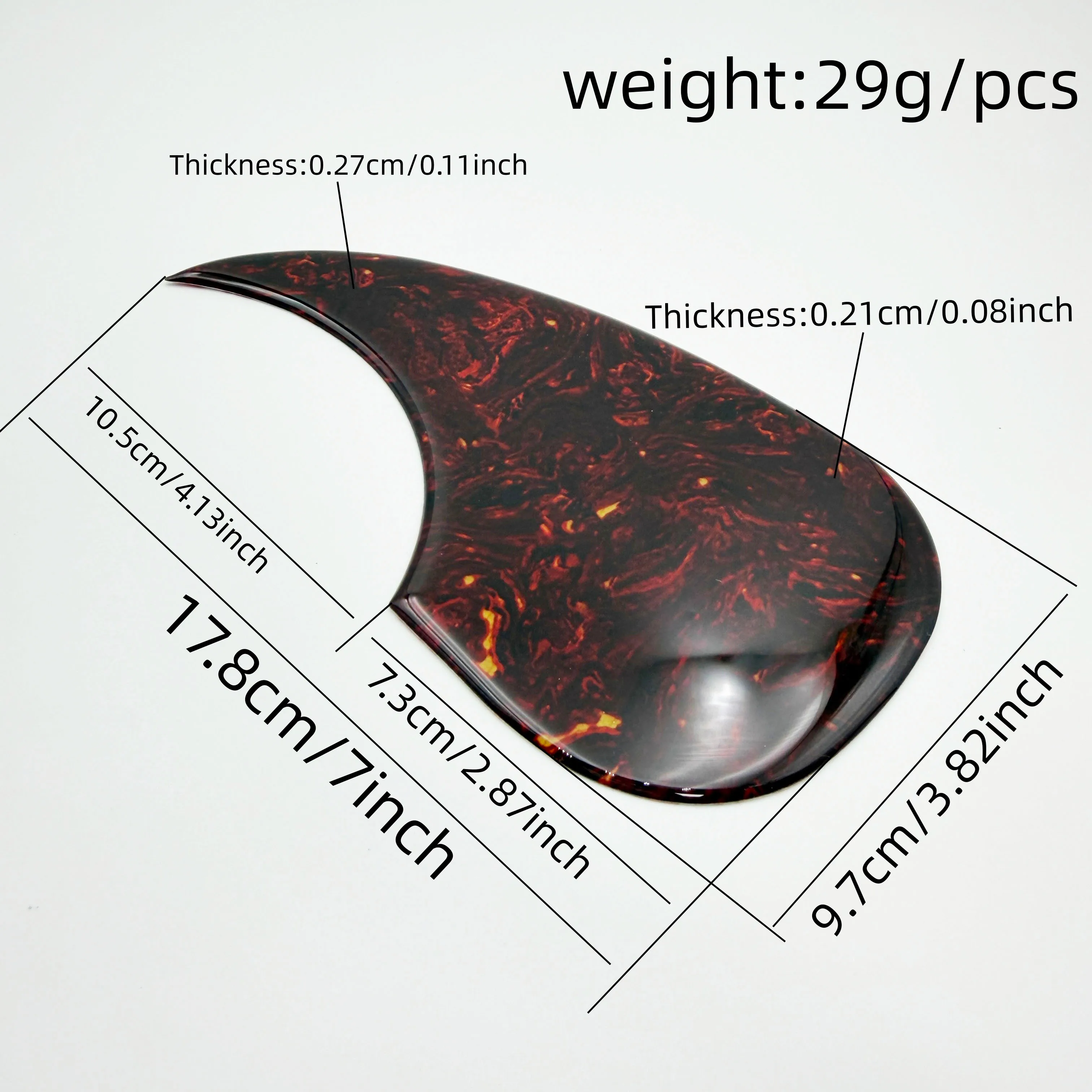Retro Tortoiseshell Pattern Guitar Guard Plate 41inch Acoustic Guitar Guard Plate Self Adhesive Anti Scratch Folk Guitar Panel