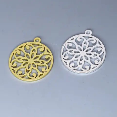 3pcs Vintage Sacred Geometry Mandala Flower Charm for Jewelry Metal Accessories DIY Charms For Jewelry Crafts Findings