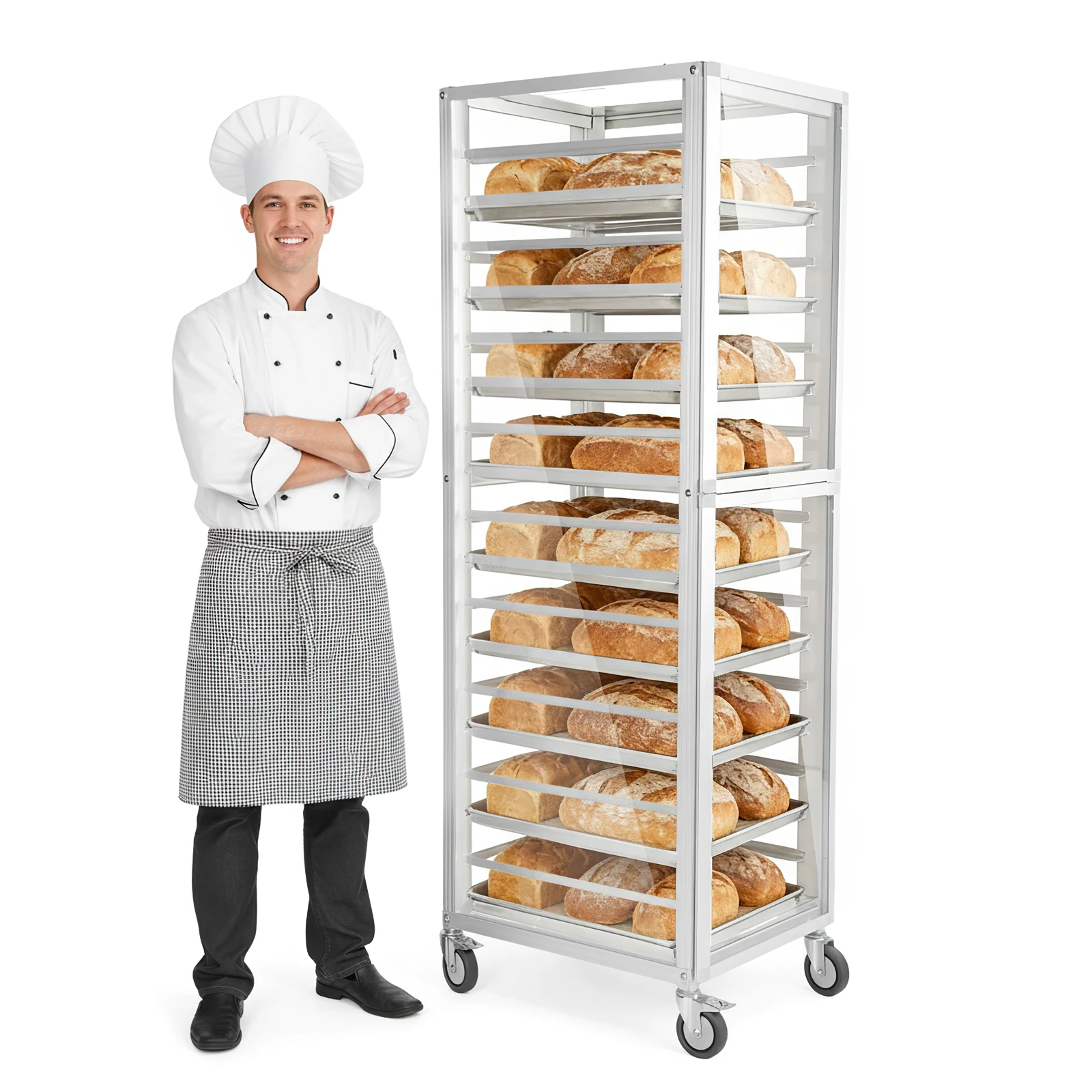 Kitchen Baking Cart - 18 Katlı Ticari Fırın Rafları Tekerlekli