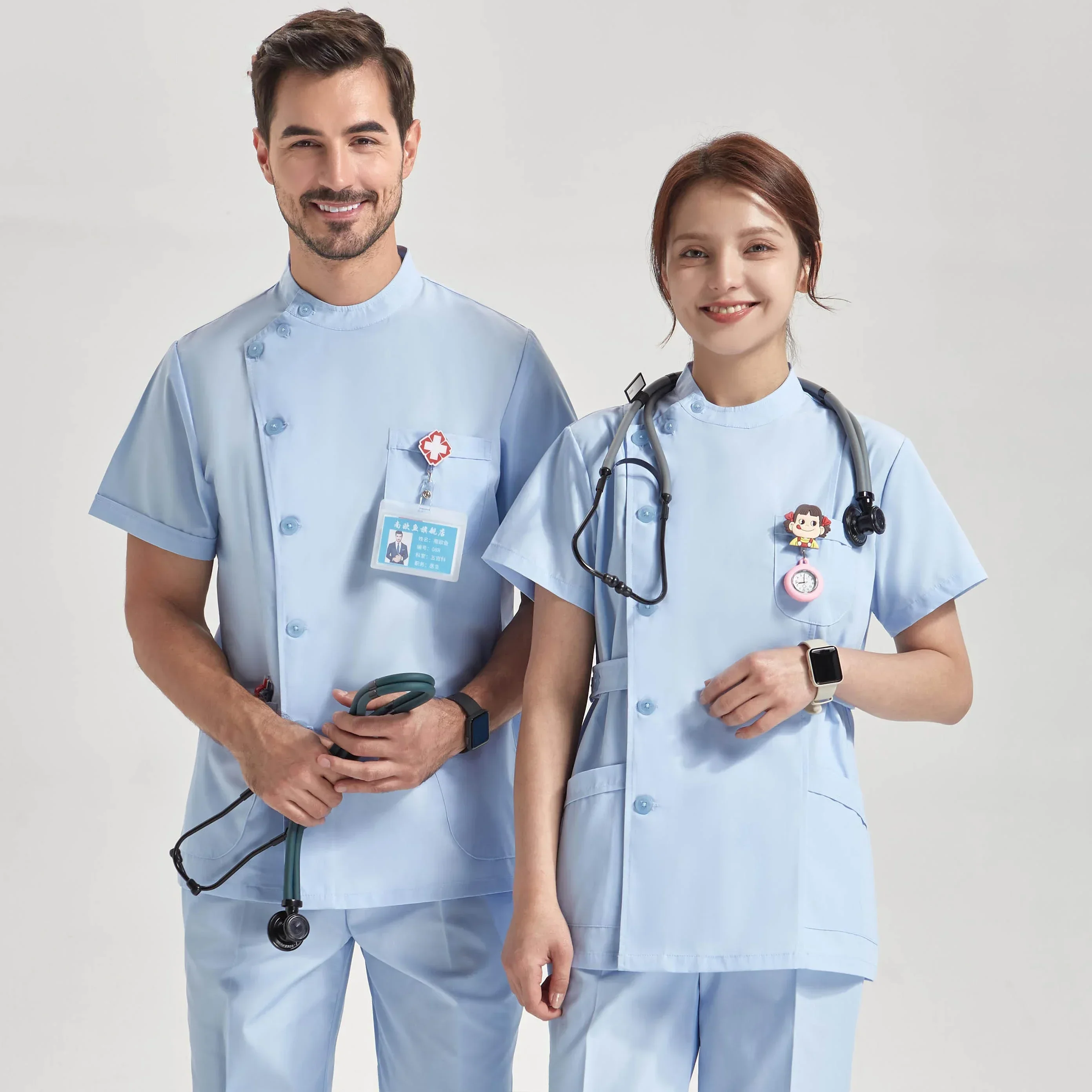 Customizable LOGO Odontologia Uniforme Feminino Enfermagem Medical Clothing Nurse Scrubs Set Uniform Women Men Workwear New