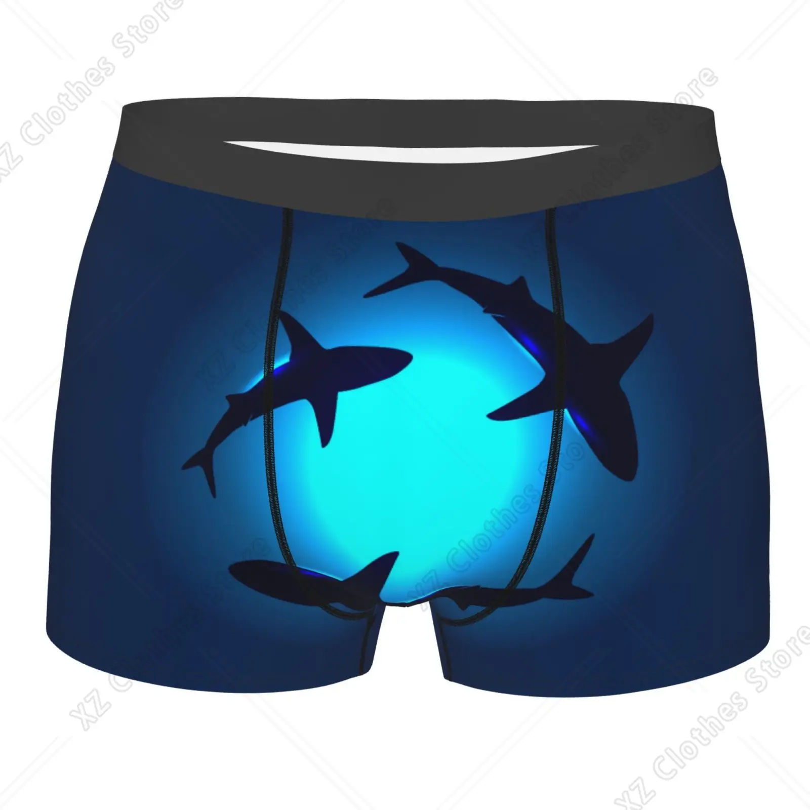 

Мужское нижнее белье с принтом морских животных и акулы, здоровые, мягкие, удобные, высококачественные мужские трусы, стильные модные повседневные спортивные трусики