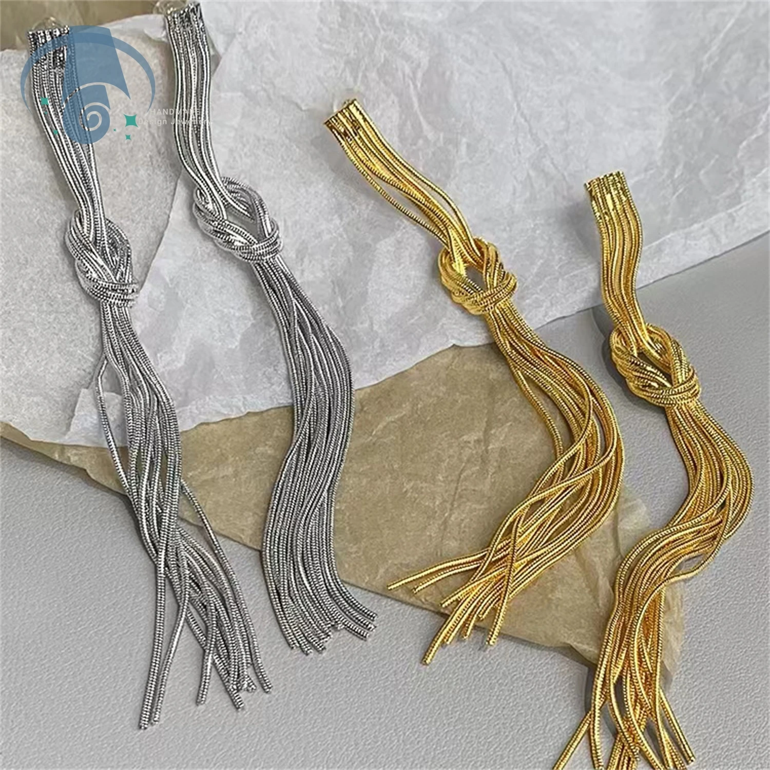 Fashion Knot Chain Earrings European American Metal Style Light Luxury High Quality Commute Working Office Daily Women Wholesale