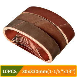 10 adet 330x30mm zımpara kayışları, alüminyum oksit 40-1000 hava zımpara kayışı tezgahı ahşap Metal parlatma için çeşitli irmik aşındırıcı dosya kayışları