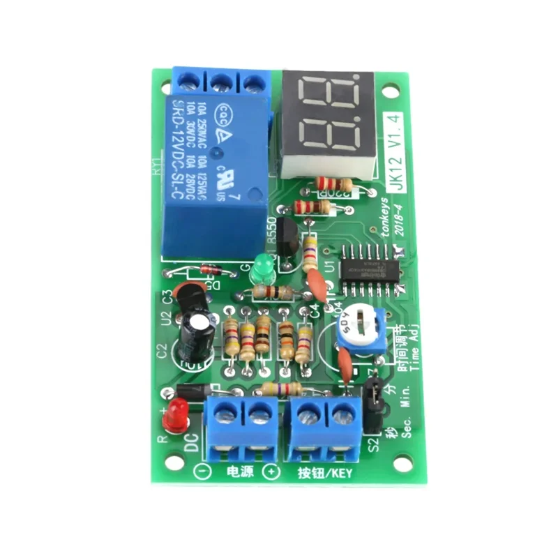 B04B-DC12V LED-display Countdown Timer Vertraging Uitschakelen Relaisschakelaarmodule Timing Functionaliteit