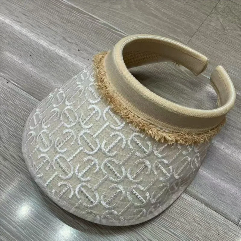 New summer open-top hat women's fashion mesh sunshade hairband style woven face-showing small cap