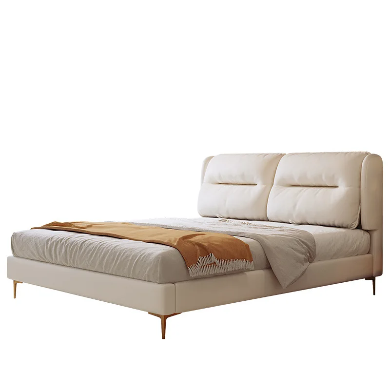 

Modern light luxury leather bed master bedroom