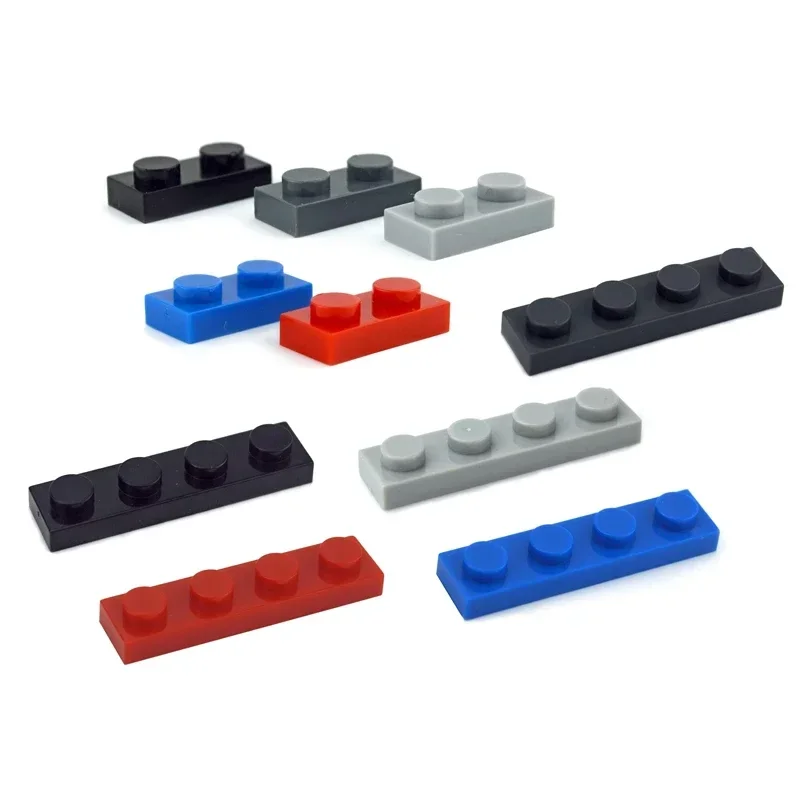 DIY Bulk Set Building Blocks Compatible Classic Parts Size 1x2 1x4 Dots Multiple Color Educational Creative Thin Figures Bricks