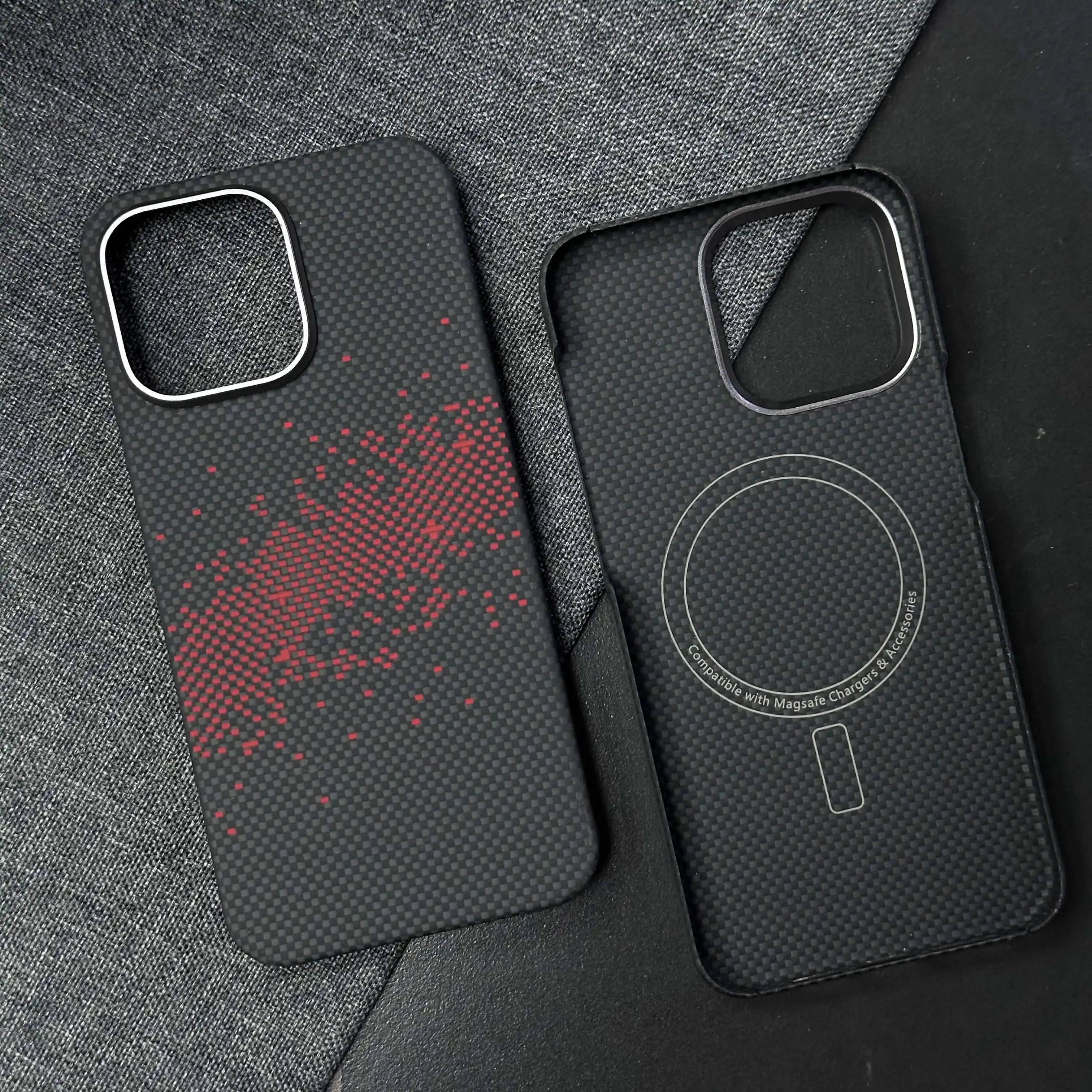 Etui z włókna aramidowego Kevlar 600D 1500D do iPhone 15 Pro Max, magnetyczne etui Magsafe, ultracienka, twarda obudowa, odporne na wstrząsy. — zdjęcie produktu 5