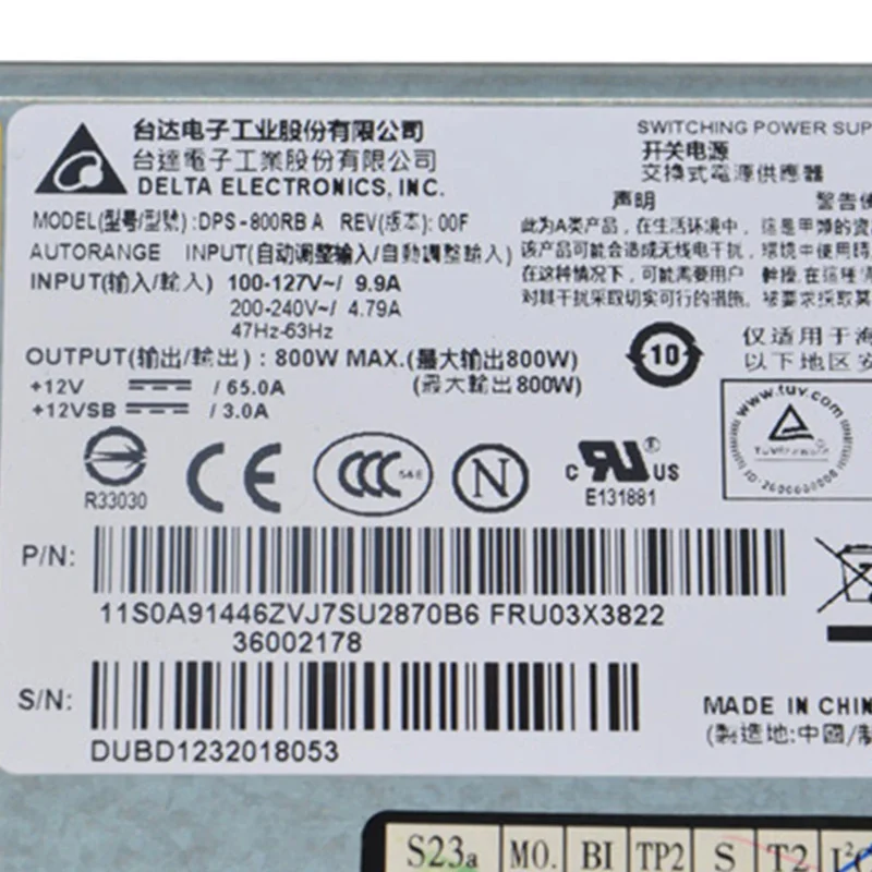 Original 800w DPS-800RB c DPS-800RB to 03x3822 switching power supply for rd630 rd640 rd530 rd540 rd540 rd430 flexible switching