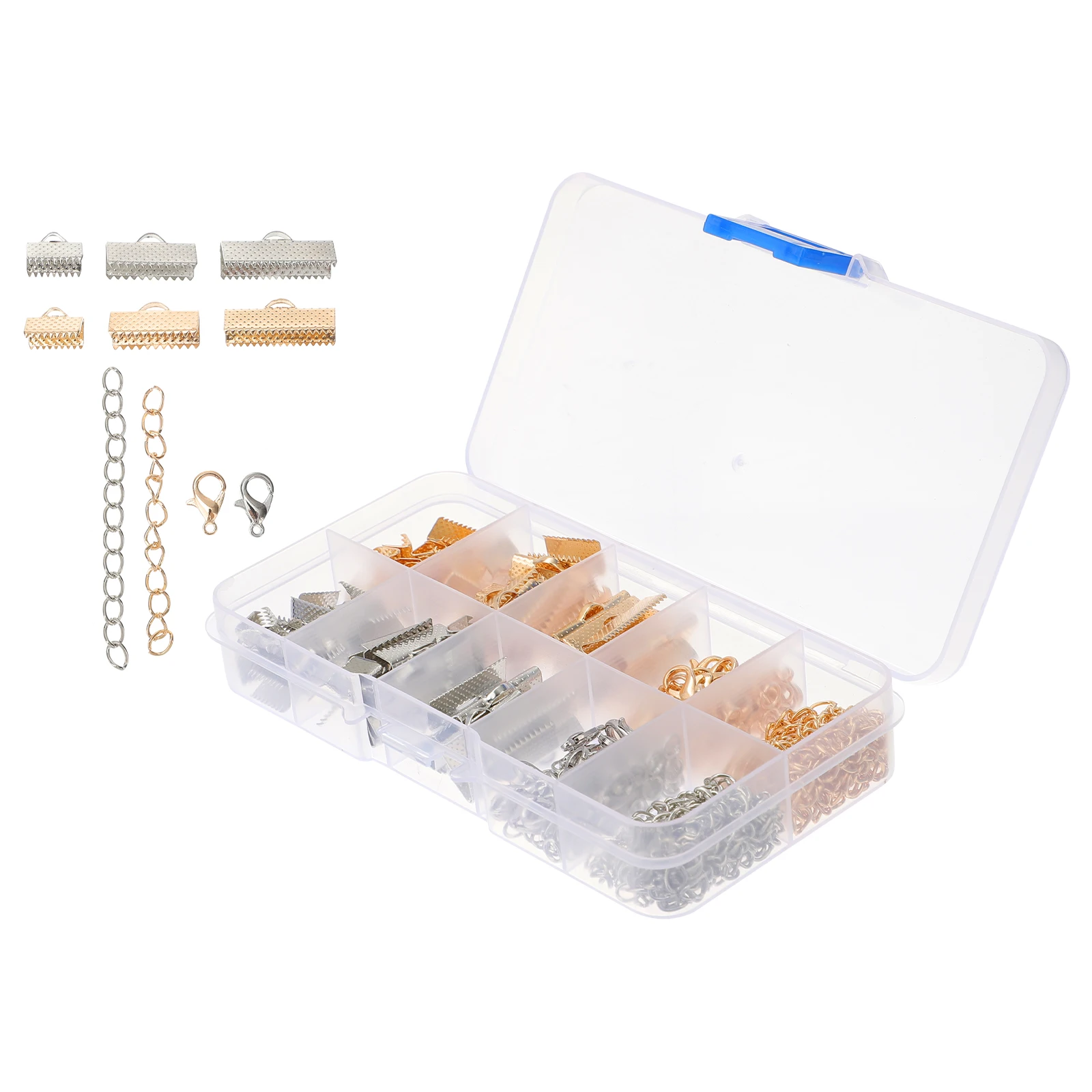

230 Pcs Buckle Clip Lobster Buckle Chain Set Stainless Steel DIY Jewelry Tool Sets Jewelry Accessories Storage Box