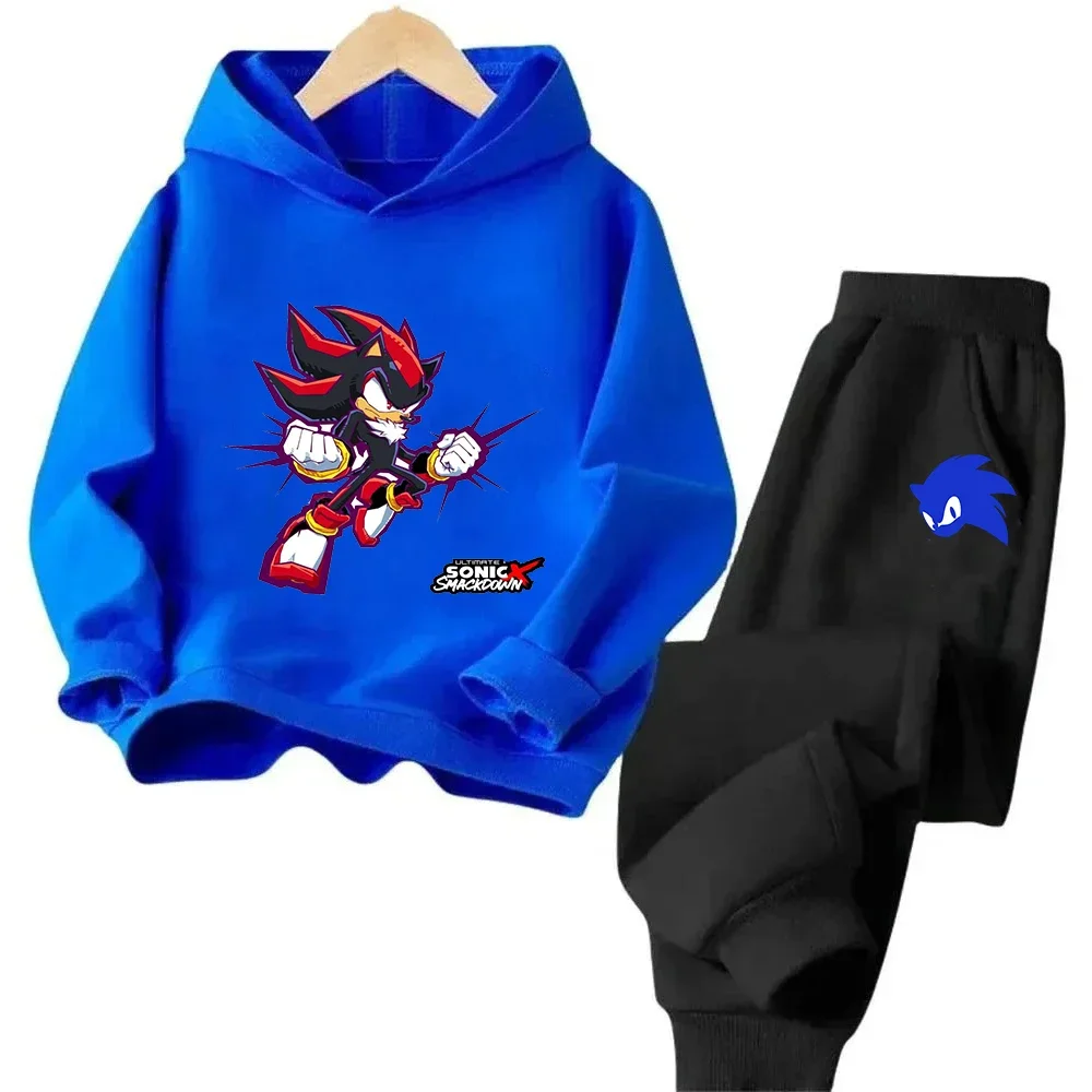 

Hot Boys Sonic Kids Long Sleeves Outfits Clothing 3-14 Years Children's Sets Baby Boy Casual Sonic Tracksuit Hoodie + Pants Sets