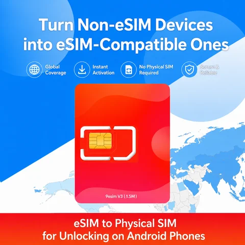 9esim V3 Physical ESIM Write Card for Unlocked Mobile Phones Unlimited Profile Download STK Menu Compatible Mobile Accessory
