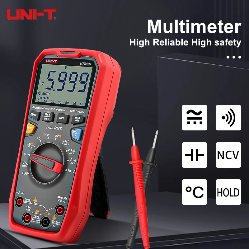 UNI-T Digital Multimeter 6000 Counts True RMS Auto Range NCV USB Data Logger Household Electrician Repair Testing Tool