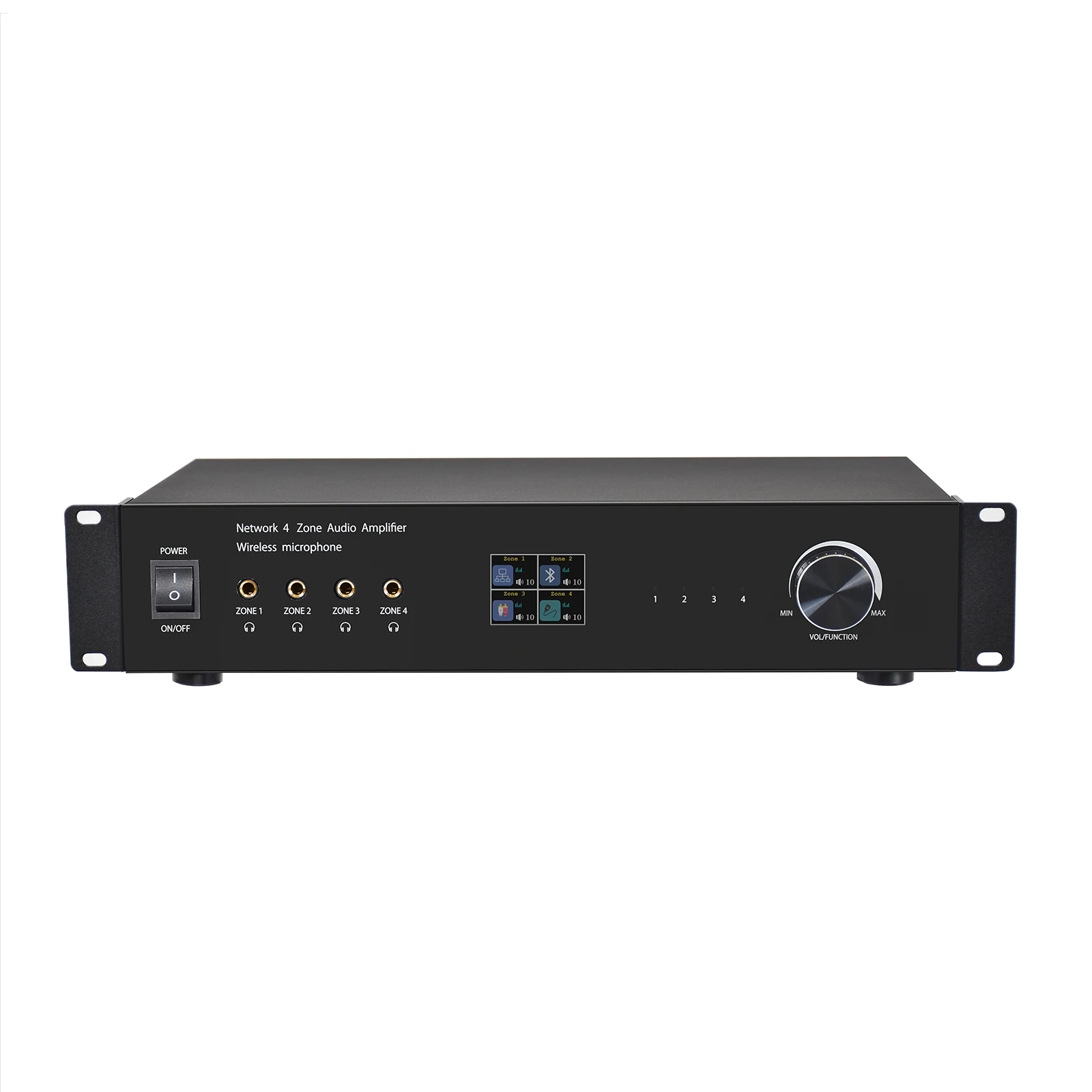 

4 Zone Network Audio Amplifier BT5.0 H-DMI Multi-room Play Amplifiers TPA3116D2 Support Wireless Mic & PC Tool