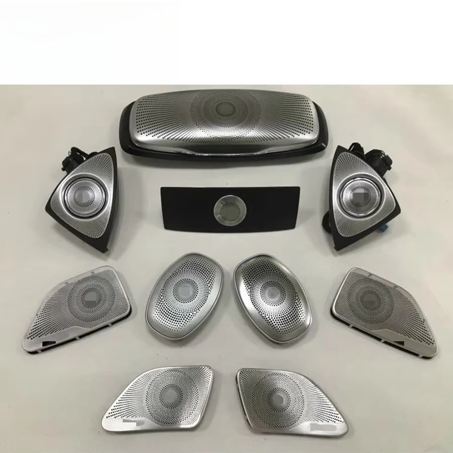 2018+ S Class W222 3D Interior Speakers Stainless Steel LED Ambient Light Perfect Fit Door Speakers