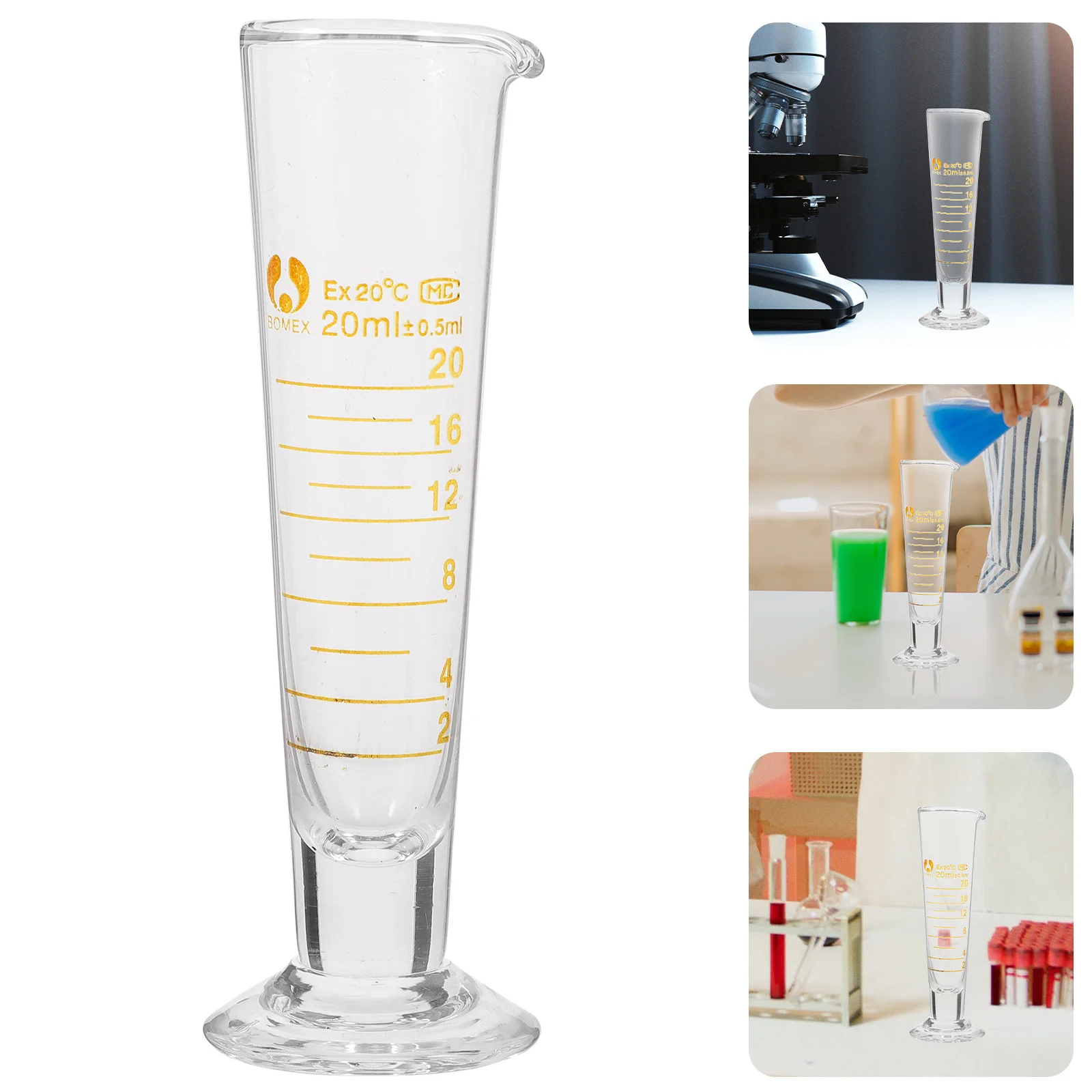 Laboratory Measuring Cup Glass Beakers Set Triangular Stable Design Clear Graduation Marks Accurate Liquid Measuring Tools