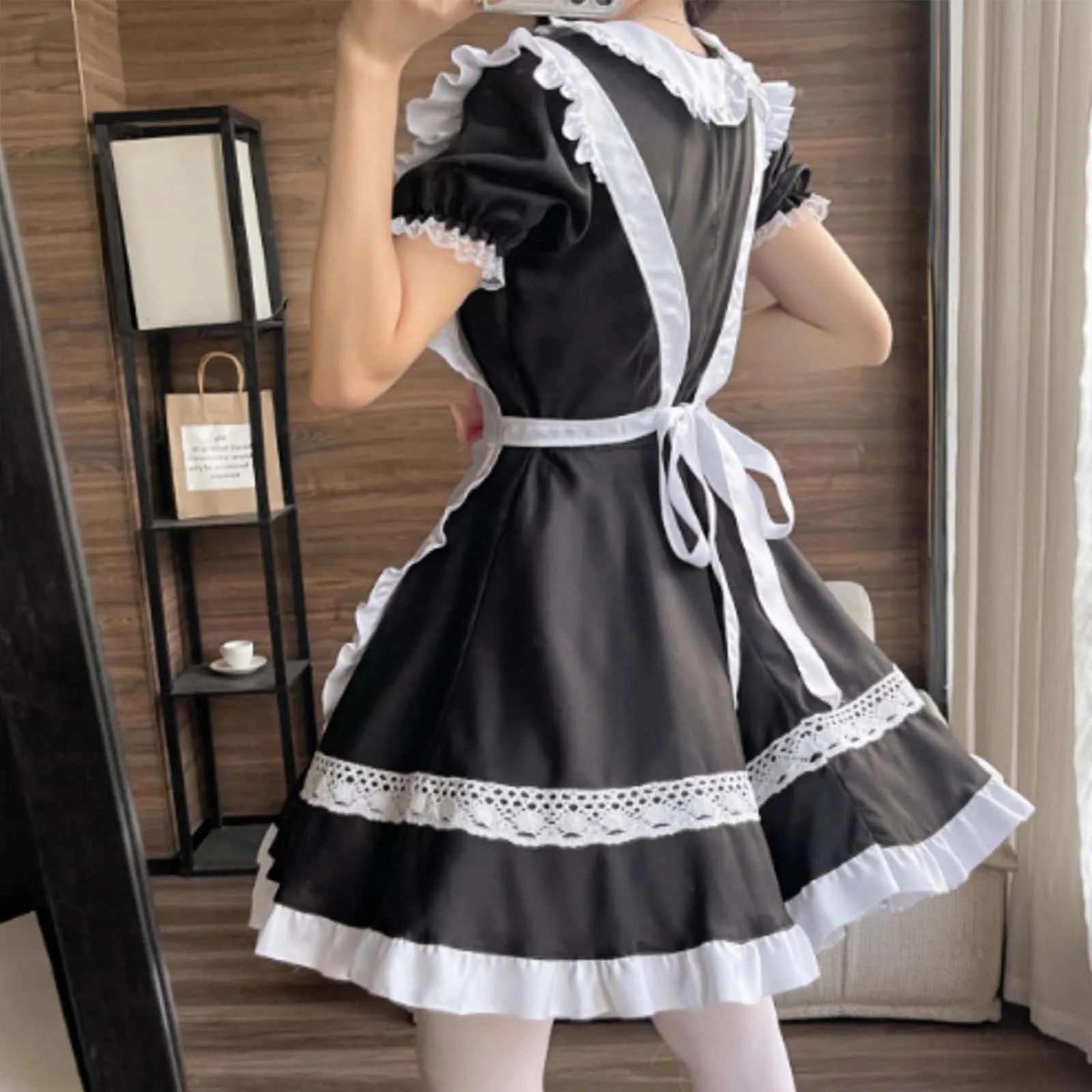 Uniforme de Demoiselle d'Honneur Sexy à Manches Courtes pour Femme, Costume de Batterie Kawaii, Cosplay, Robe de Chat, Nministériels d Papillon, Costume de Sous-Vêtements de Bande de Sauna