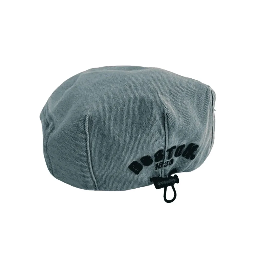 

Letter Embroidered Baby Beret Hat Cotton Denim Adjustable Children Duck Tongue Cap Sun Protection Breathable Painter Cap Summer