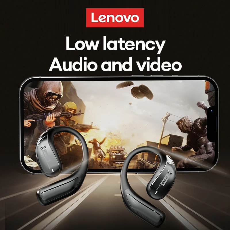 Lenovo LE505 OWS Wireless Earphone Ear Hook Stable Low Latency Bluetooth 6.0 Headphone Long Battery Life Music Waterproof Earbud