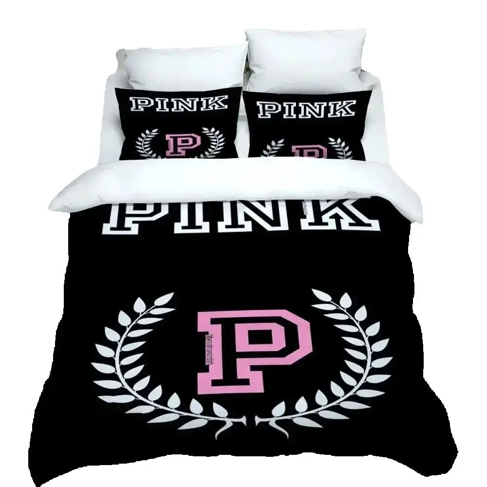 

Exquisite 3D Letter Cartoon Secret Wallpaper Pink Digital Printing Bedding Set Duvet Cover Comforter Bed Boys Girls Gift