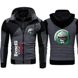 Fashionable men's motorcycle double-layer double zipper jacket brand Benelli logo  jacket outdoor windproof motorcycle top