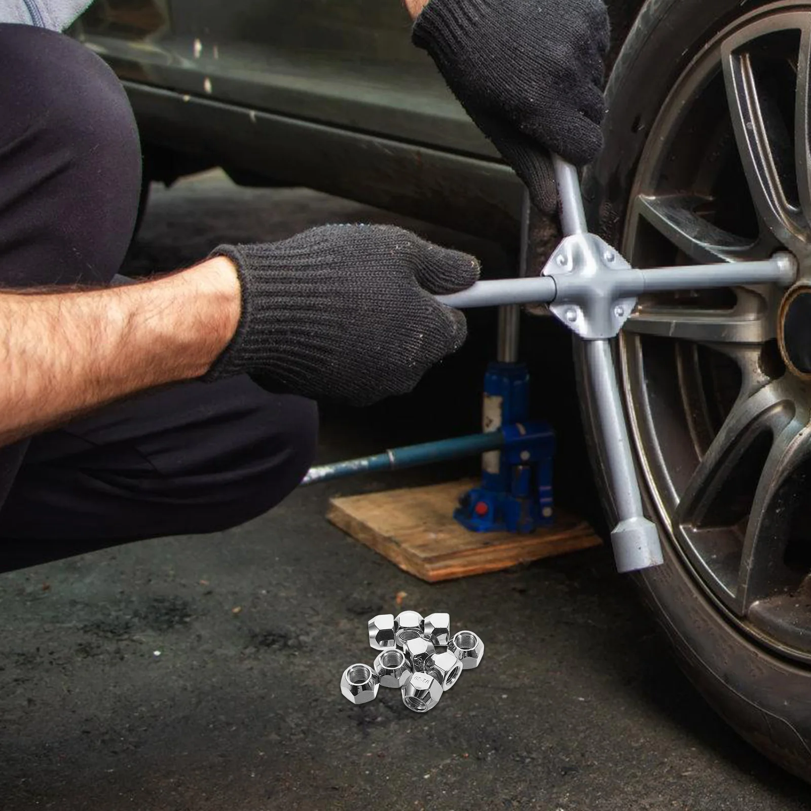 

10 Pcs Car Nuts Wheel Hub Screws Boat Flange Automobile Tire Metal 1/2-20 Lug for Rv