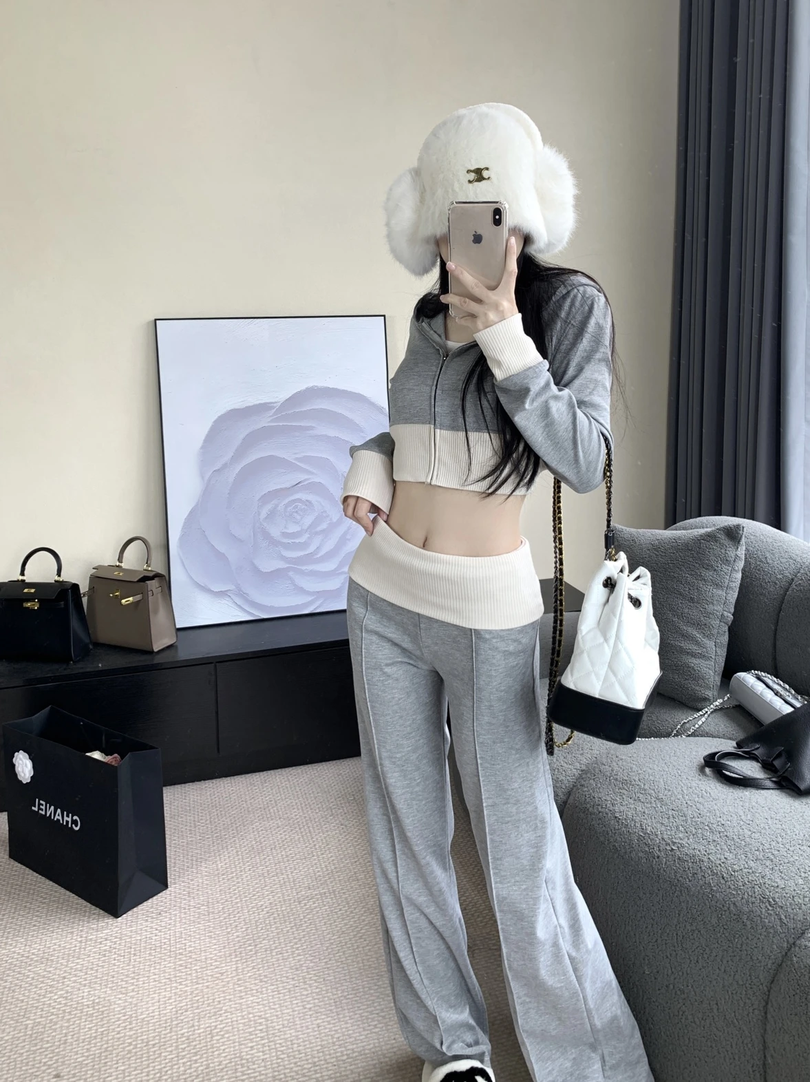 

Beloved Thousand Girls Golden Spicy Girl Casual Loose High Waist Wide Leg Straight Tube Pants Two Piece Set Fashionable Sprin...