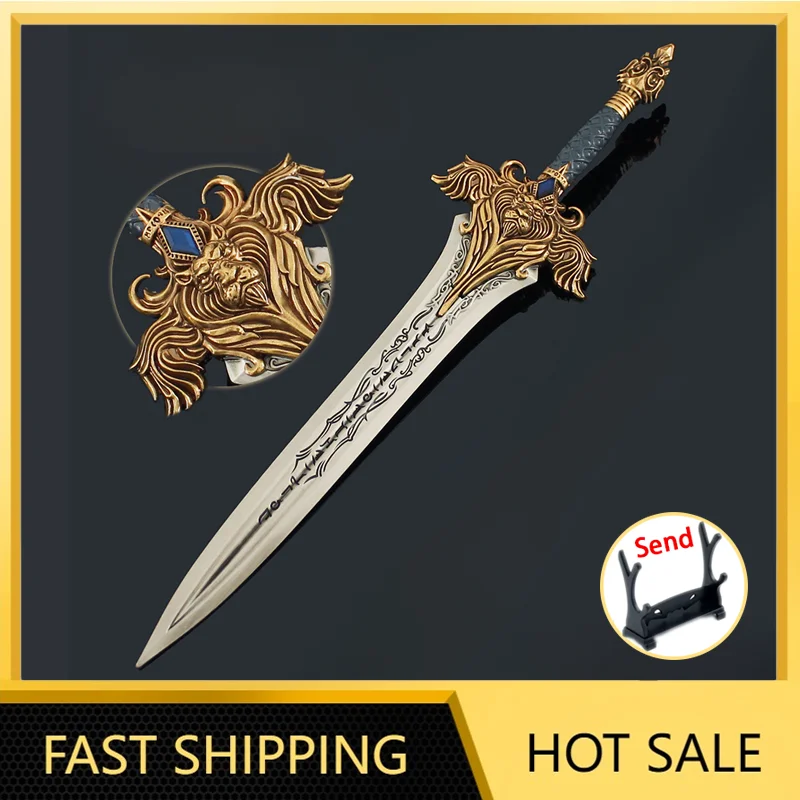 

30cm Llane Wrynn Swords Lion Head Sword Weapon Model Alloy Toy Collection Props Ornament Game World of Warcraft Weapon New Knife