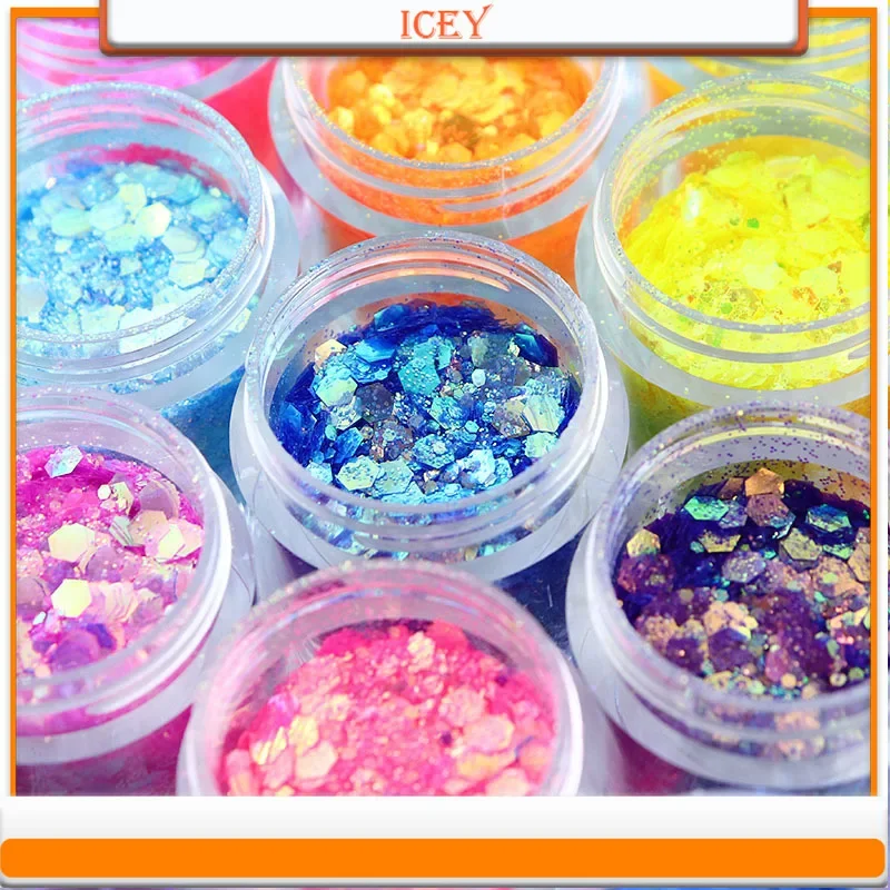 

Icey Beauty 10ml Ice Transparent Fantasy Nail Shine 14 Color Mixed Shining Pink Gold Onion Pink Nail Shine Nail Glitter