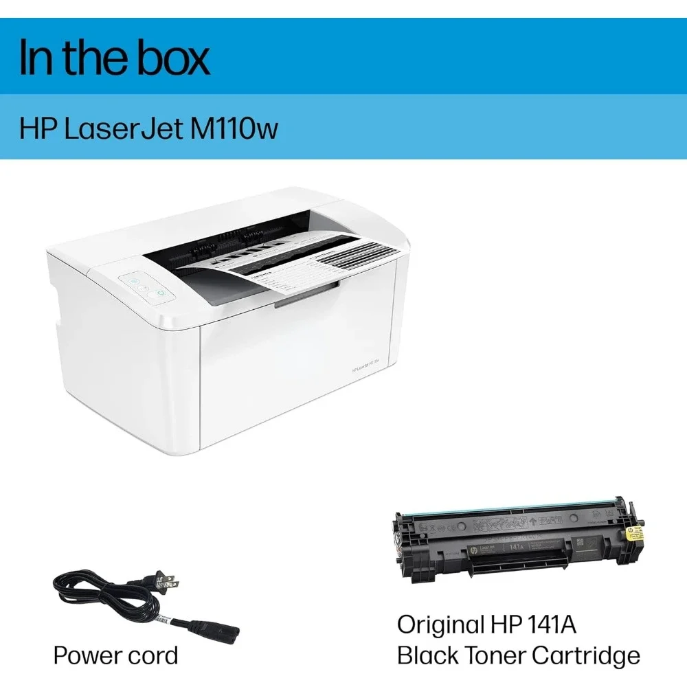 LaserJet-Impresora inalámbrica M110w, máquina de impresión con velocidad rápida, fácil instalación, impresión móvil, la mejor para equipos pequeños